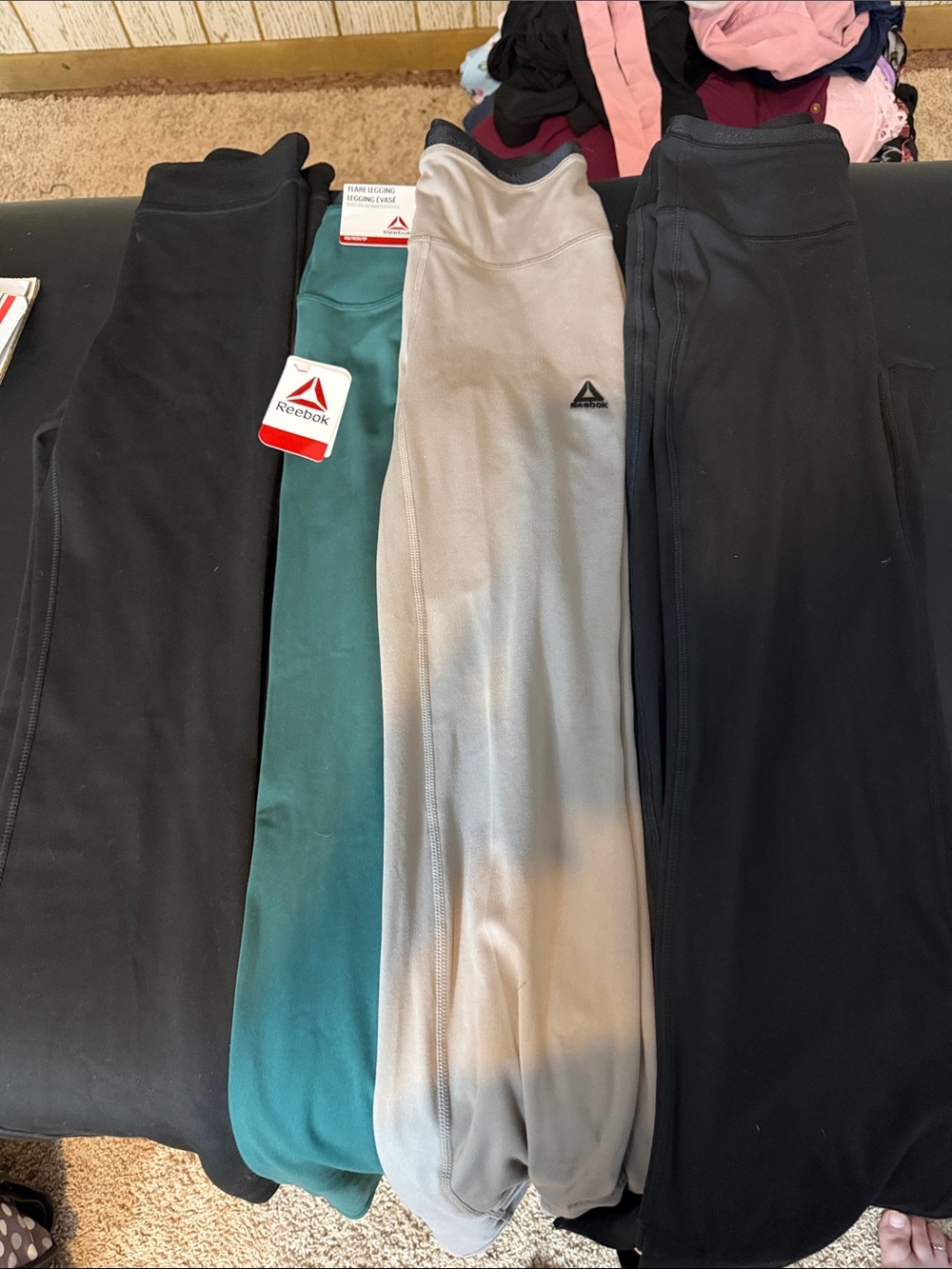 Reebok Girls' Leggings in Teal, Gray, and Black